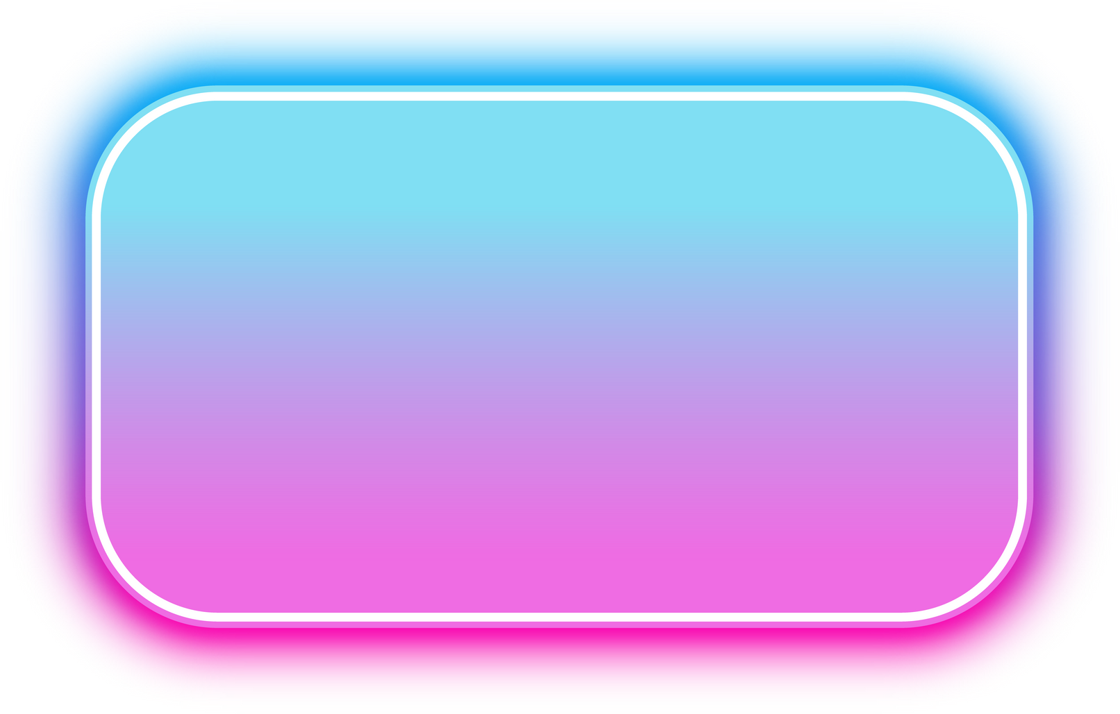 Neon glowing rectangle frame in blue and purple light