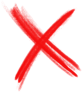 Red x paint stroke